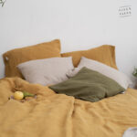 Amber Bed Set + Warm Sand Pillowcase + Martini Olive Cushion Cover