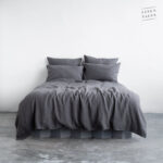 Dark Grey Linen Bed Set