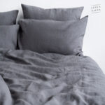 Dark Grey Linen Bed Set