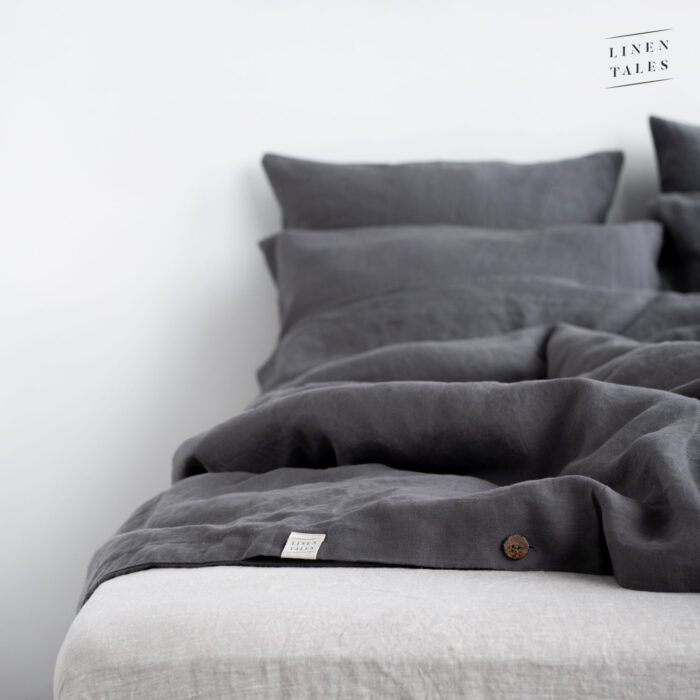 Dark Grey Linen Bed Set