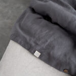 Dark Grey Linen Bed Set