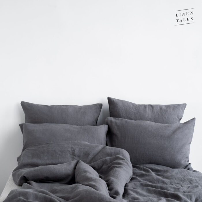 Dark Grey Linen Bed Set