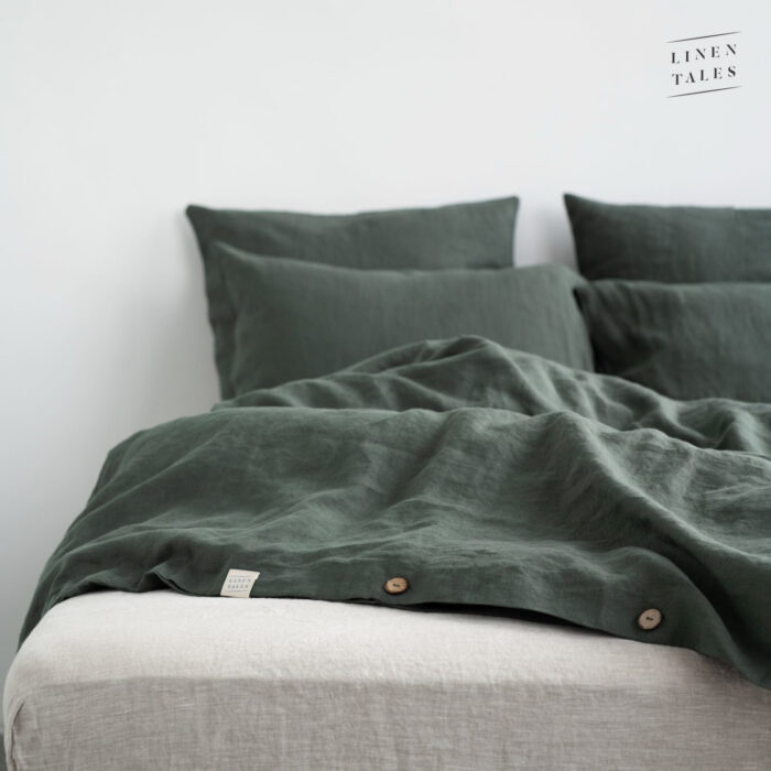 Forest Green Linen Bed Set