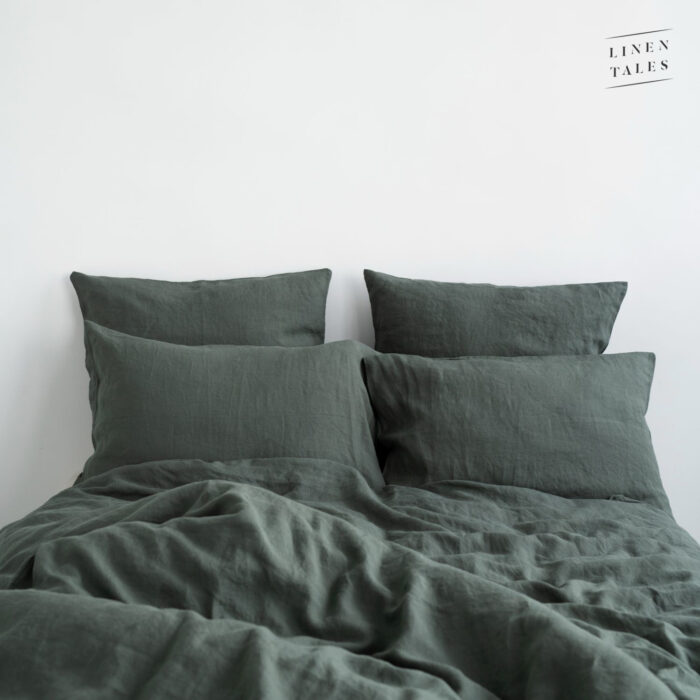 Forest Green Linen Bed Set