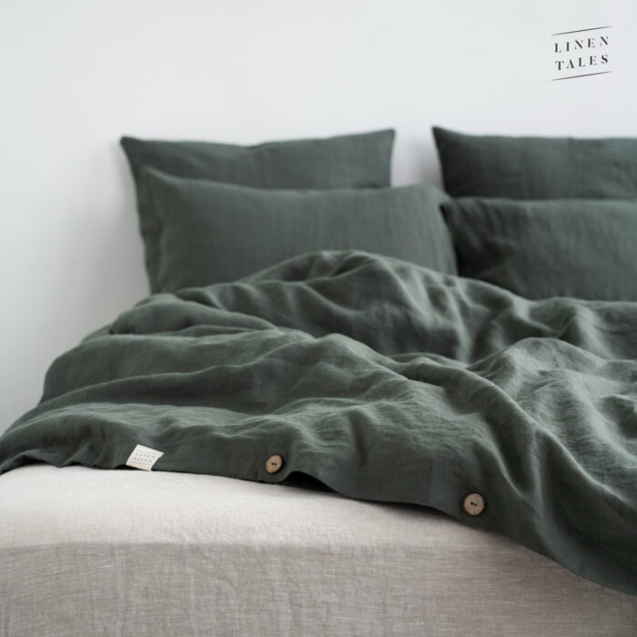 Forest Green Linen Bed Set