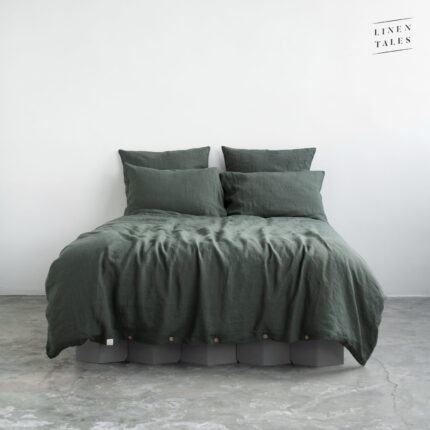 Forest Green Linen Bed Set