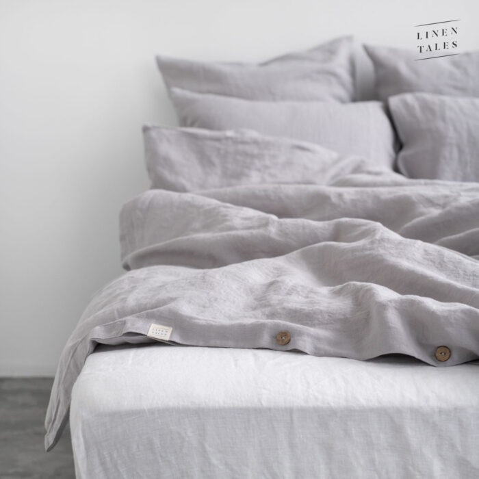 Light Grey Linen Bed Set