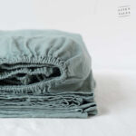 Green Milieu Linen Fitted Sheet