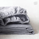 Light Grey Linen Fitted Sheet