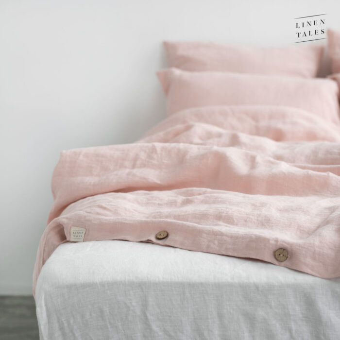 Misty Rose Linen Bed Set