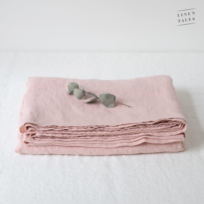 Misty Rose Linen Flat Sheet