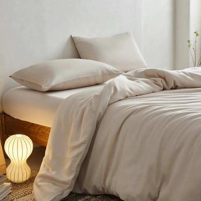 Beige Bamboo Bed Set